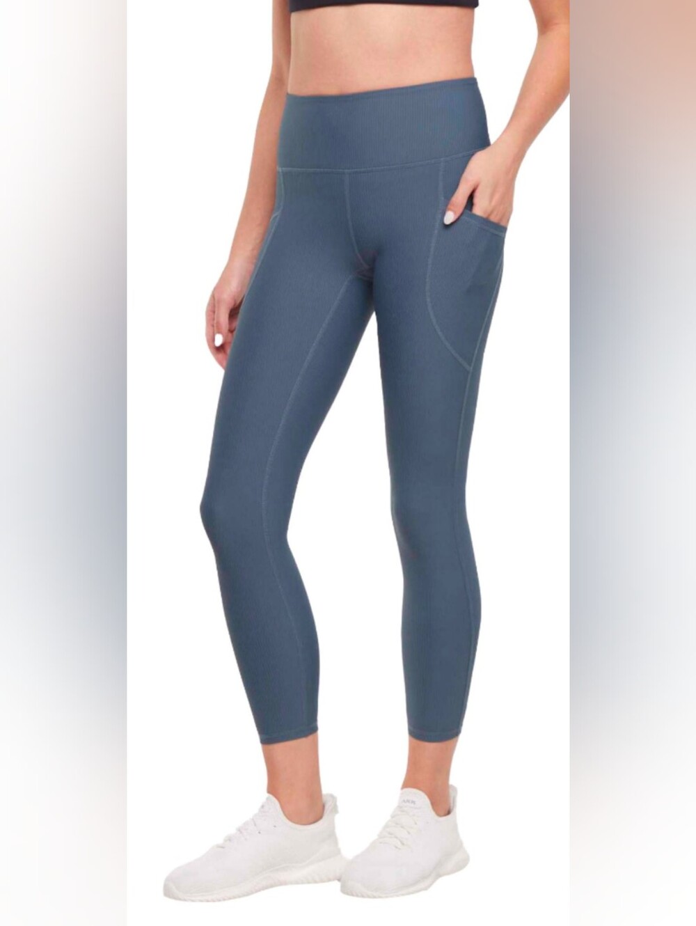 [2/$25] NWOT | GapFit Women's High Rise Ribbed Leggings w/ Pockets | Slate Grey